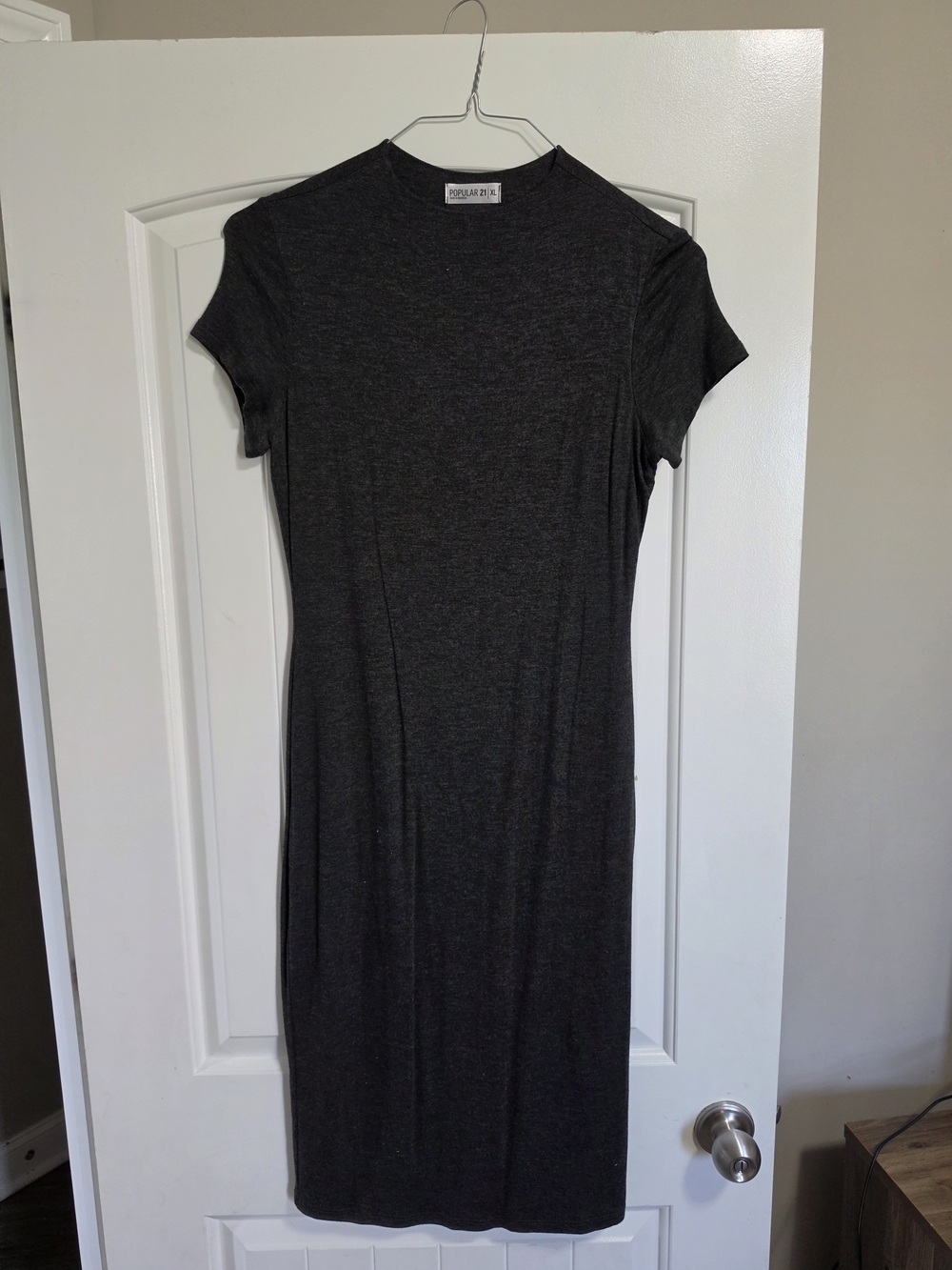 Wilfred Dark Charcoal Short Sleeve Midi Dress